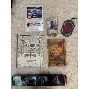 Harry Potter Bundle: Collectible Gryffindor Ornament  wand Books Poster’s
